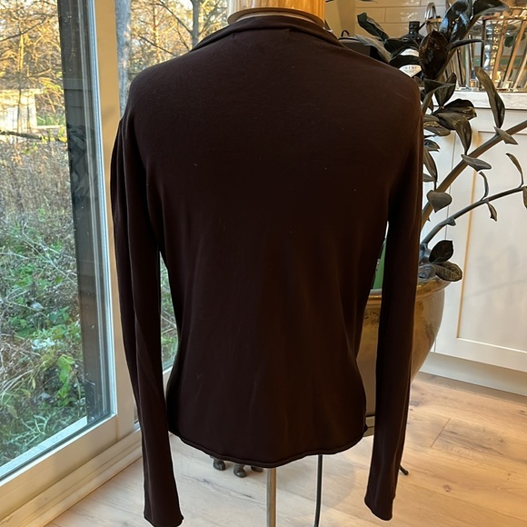 VGUC Nougat London dark brown long sleeve cardigan with beaded hook & eye close - Picture 5 of 8